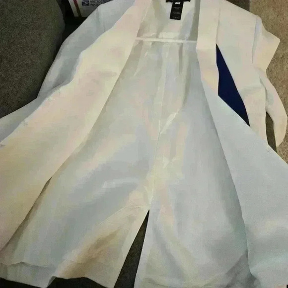 PEGGY HARTANTO WHITE AND ROYAL BLUE WOMEN'SBLAZER SIZE XS #175 - Picture 7 of 9